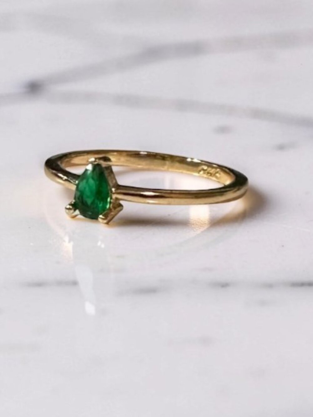Green Cubic Zirconia Ring Size 8.75